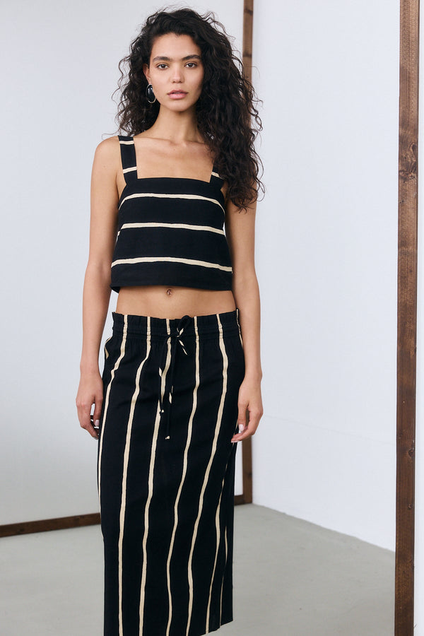 Ibiza Crop Top - Black Stripe