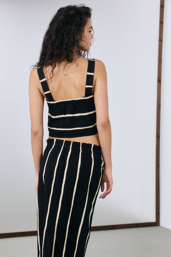 Ibiza Crop Top - Black Stripe