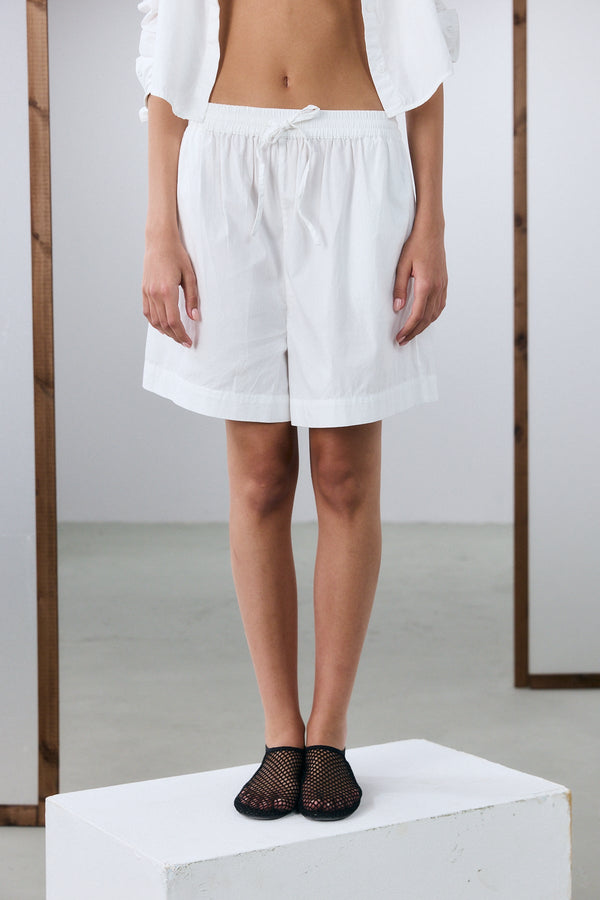 Mykonos Cotton Bermuda Shorts - White