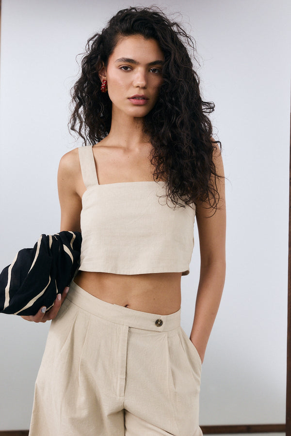 Sorrento Crop Top - Beige