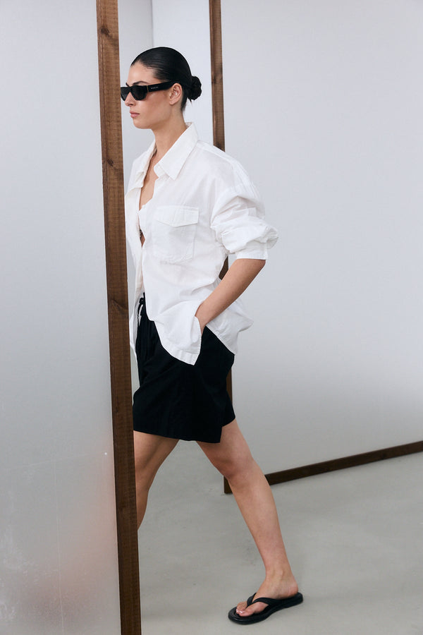Mykonos Cotton Bermuda Shorts - Black