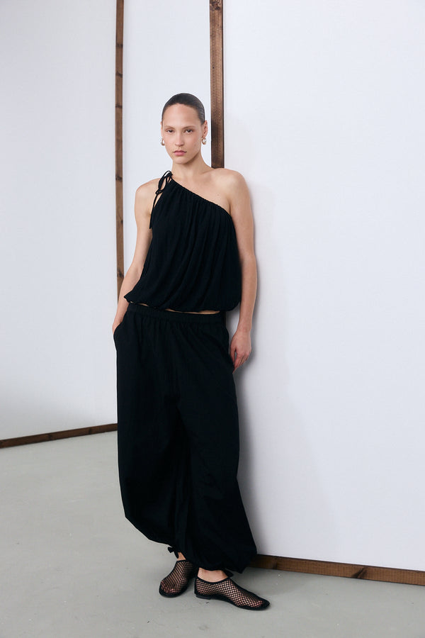 Marrakech One Shoulder Top - Black