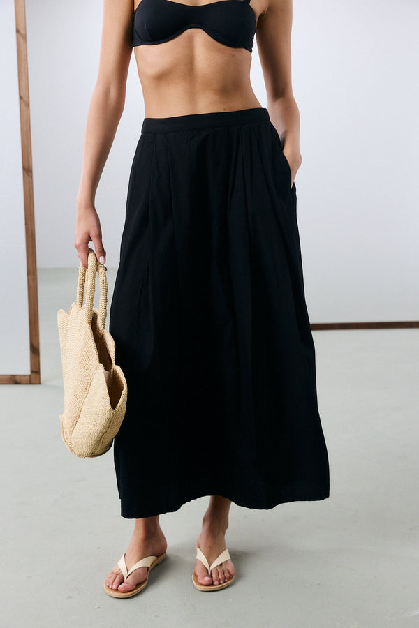 Mykonos Maxi Skirt - Black