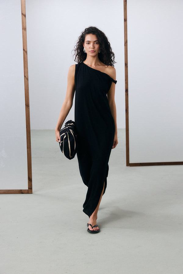 Marrakech Off The Shoulder Maxi Dress - Black