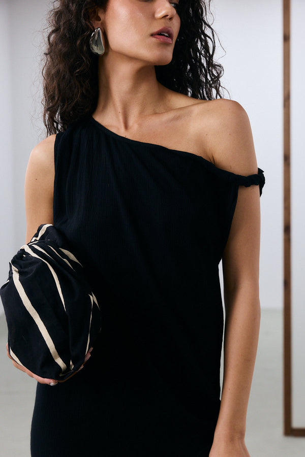 Marrakech Off The Shoulder Maxi Dress - Black