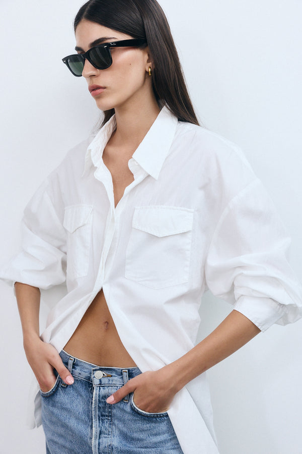 Mykonos Button-Down Shirt - White