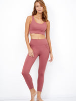 DUSK PINK LONG LEGGING WITH STITCHES