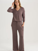 Wide Brown Knit Pants