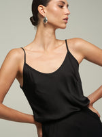 SATIN TANK TOP IN BLACK