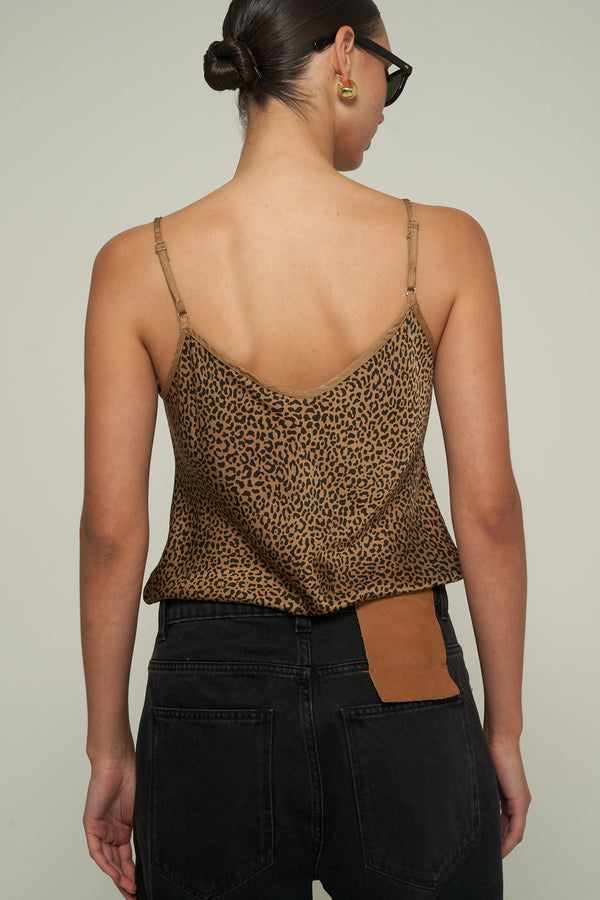 ANIMAL PRINT SATIN TANK TOP