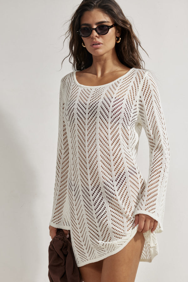 Vivi Mini Dress Cover-Up-white