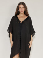 Corfu Short Kaftan Cover-Up-Black