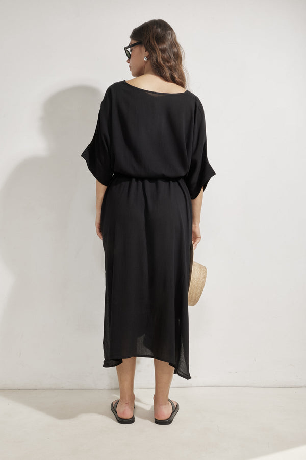 Perfect V-Neck Tunic Cover-Up-Black