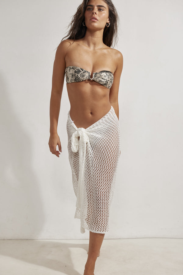Porto Crochet Pareo Cover-Up-Off-white