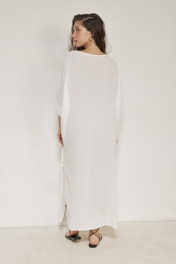 Perfect V-Neck Tunic Cover-Up-White