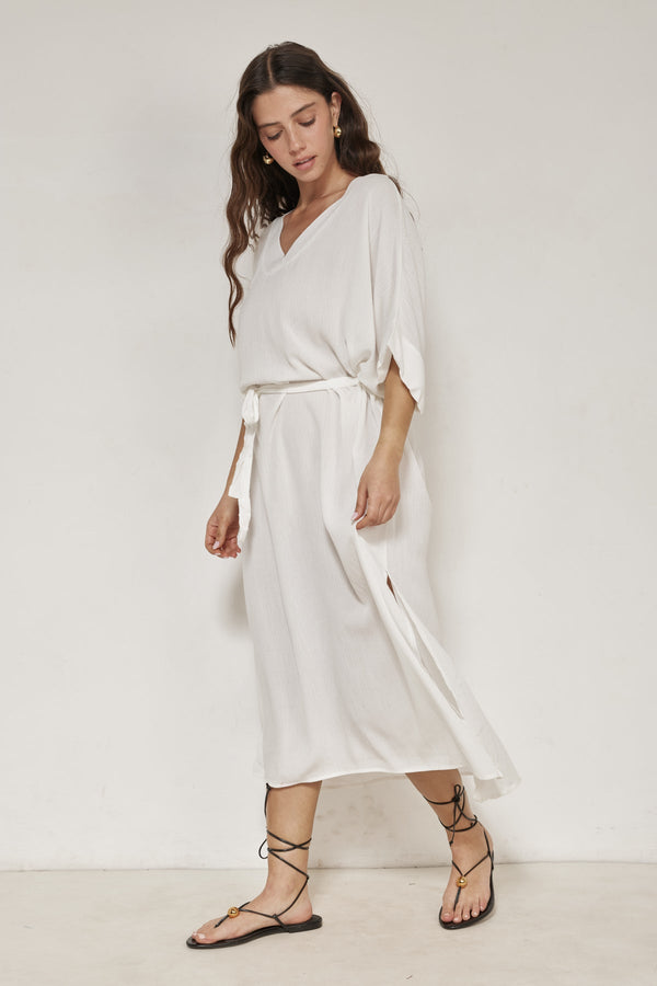 Perfect V-Neck Tunic Cover-Up-White