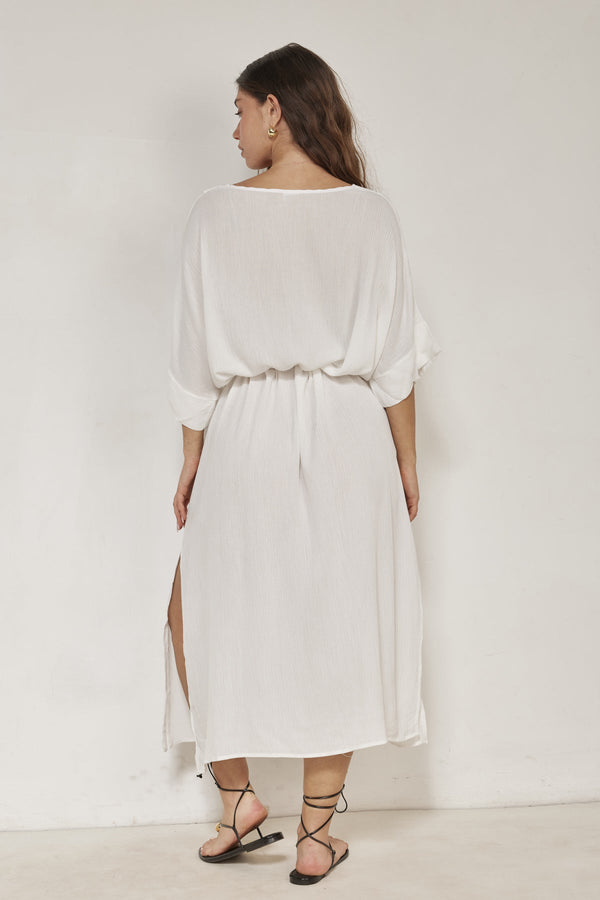 Perfect V-Neck Tunic Cover-Up-White