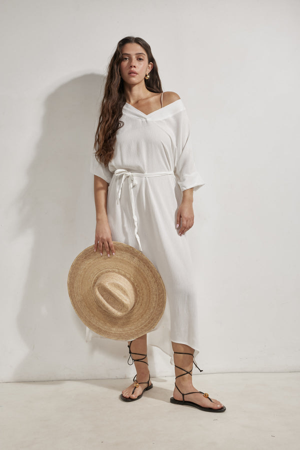 Perfect V-Neck Tunic Cover-Up-White
