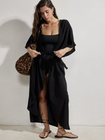Black Kimono Beach Cover-Up