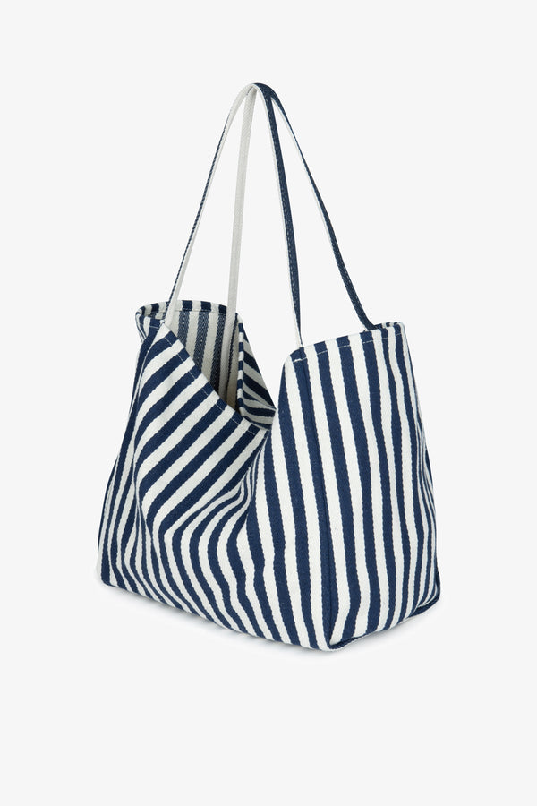 SHOULDER BAG - NAVY STRIPS