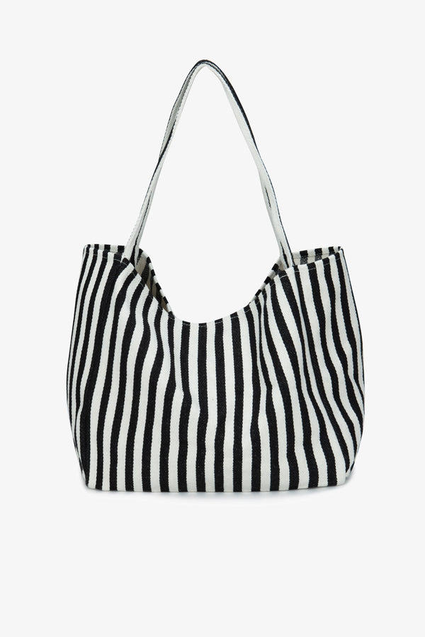 SHOULDER BAG -BLACK STRIPS