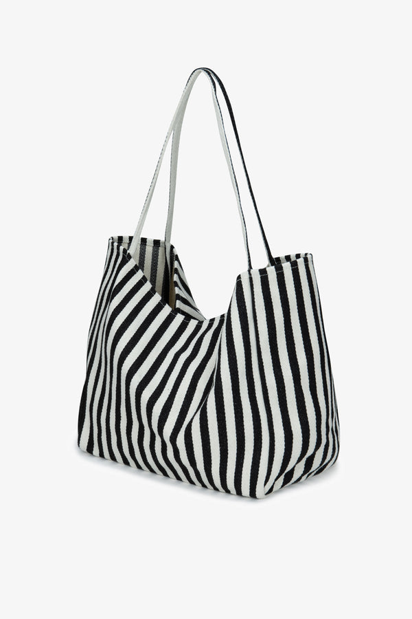 SHOULDER BAG -BLACK STRIPS