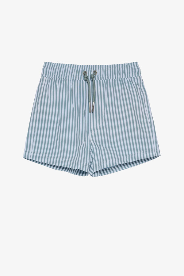 Beach Scout Drawstring Swim Shorts-Green Stripe