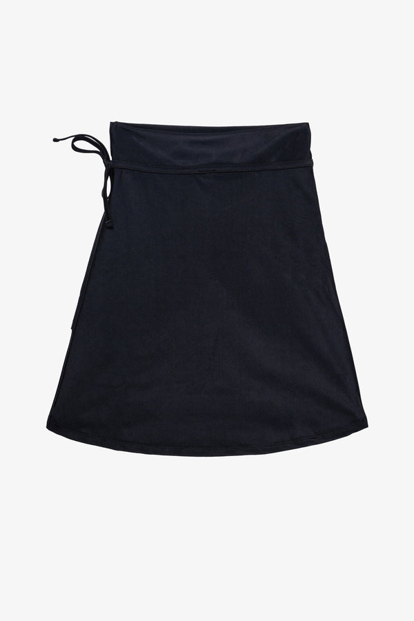 Black Pink Wrap Swim Skirt