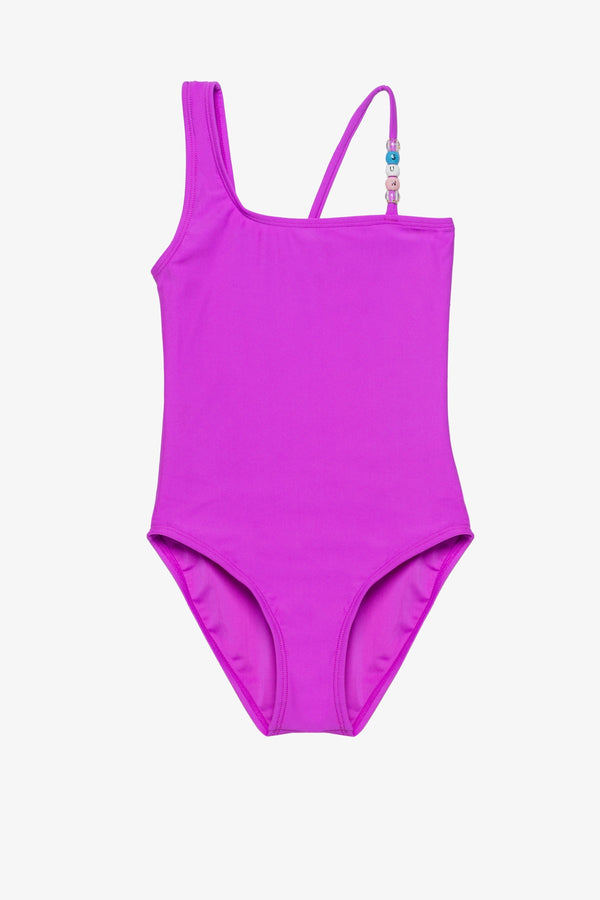 Sun Beading Asymmetrical Beaded One Piece-Purple