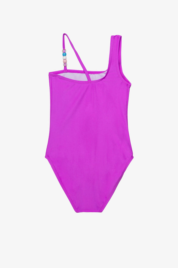 Sun Beading Asymmetrical Beaded One Piece-Purple