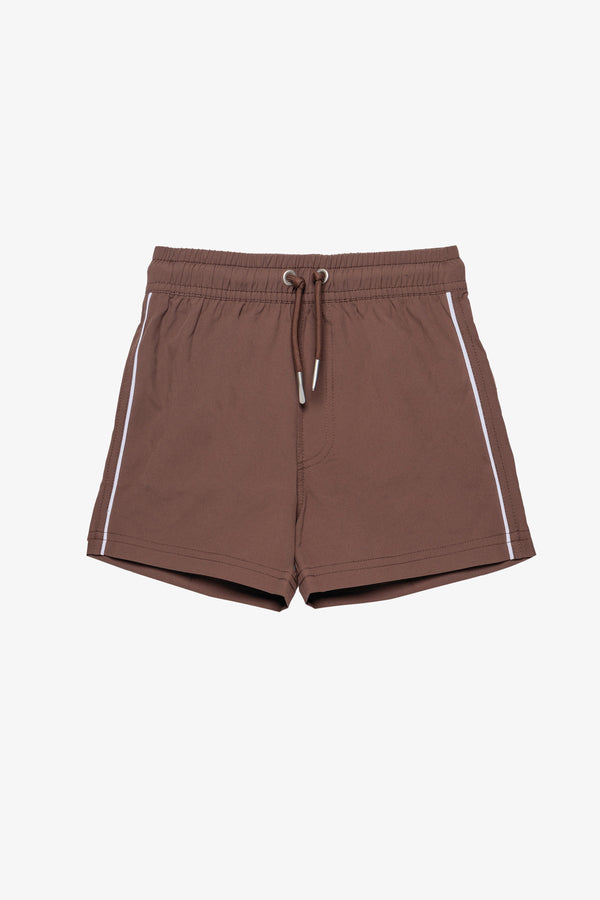 Beach Scout Drawstring Swim Shorts-Brown