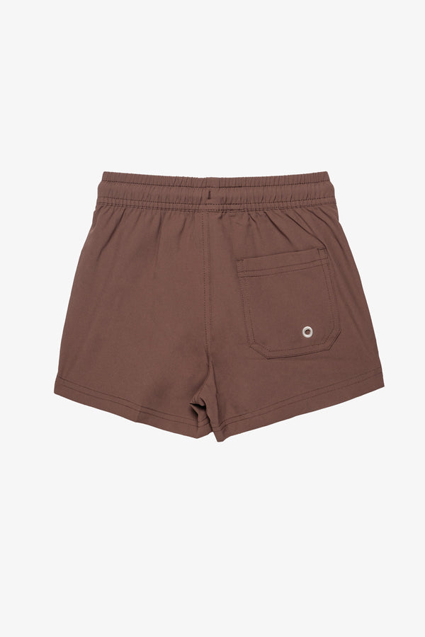 Beach Scout Drawstring Swim Shorts-Brown