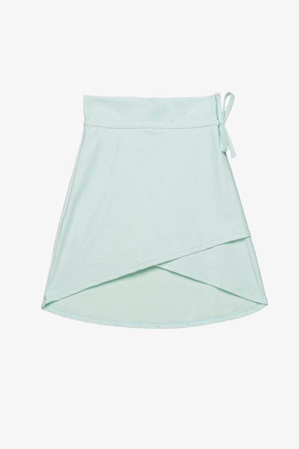 Green Pink Wrap Swim Skirt