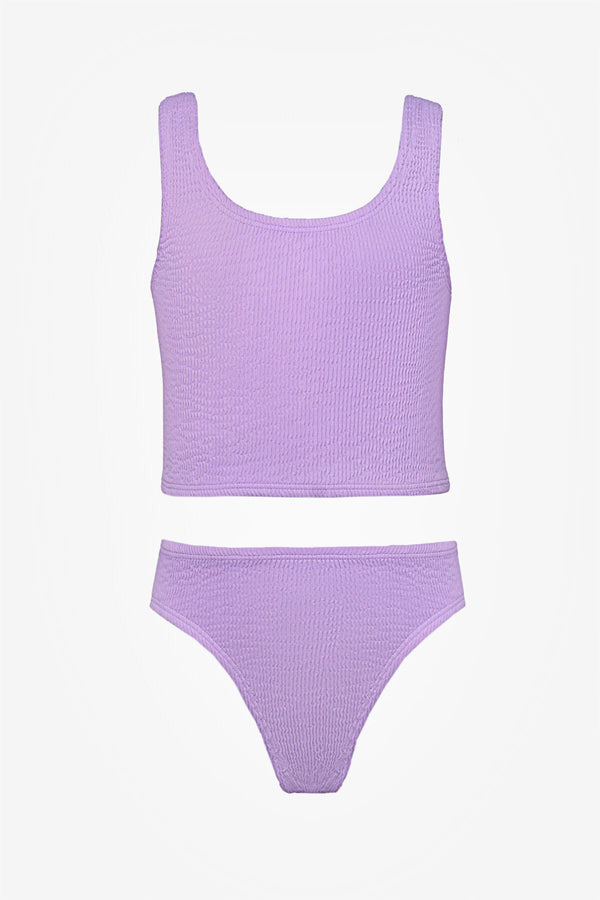 Girls Lilac Textured Bikini Set