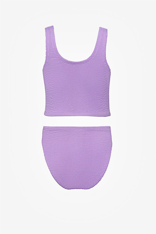 Girls Lilac Textured Bikini Set