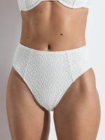 GOTTEX SIMPLY HIGH WAIST BIKINI BOTTOM WITH TEXTURED FABRIC IN WHITE