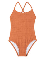 GIRLS SWIMSUIT IN TERRACOTTA