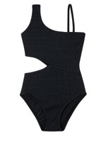 GIRLS ONE SHOULDER SWIMSUIT IN BLACK
