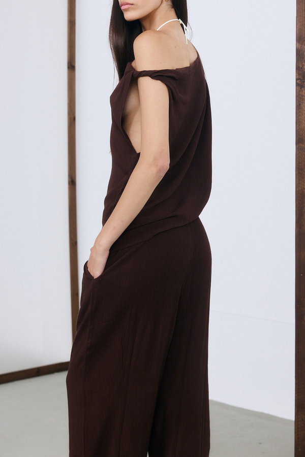 Marrakech Off The Shoulder Top - Brown