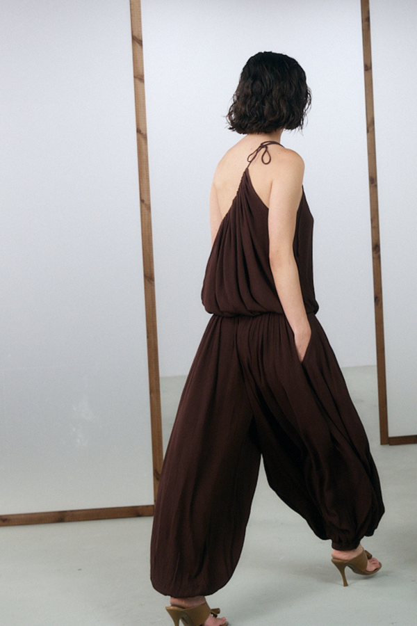 Marrakech One Shoulder Top - Brown