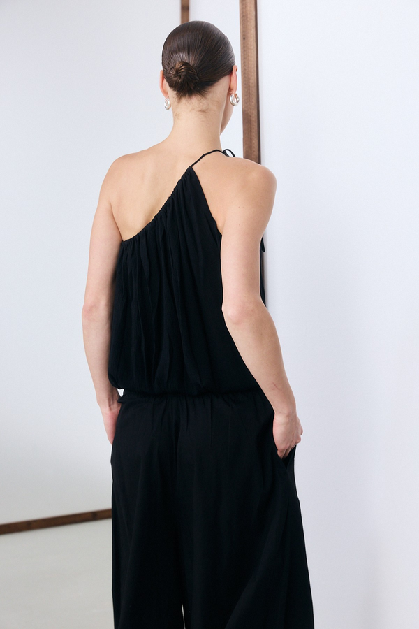 Marrakech One Shoulder Top - Black