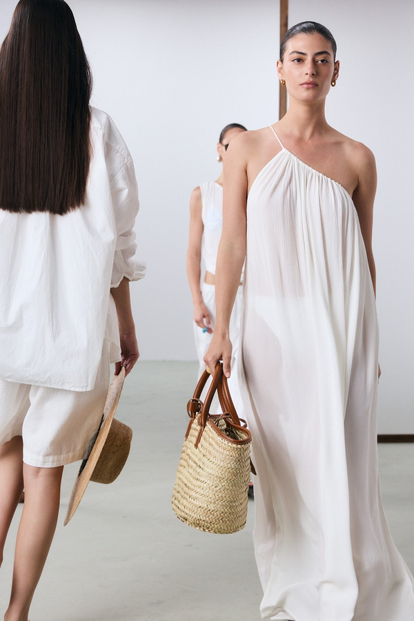 Marrakech One Shoulder Tie Maxi Dress - White