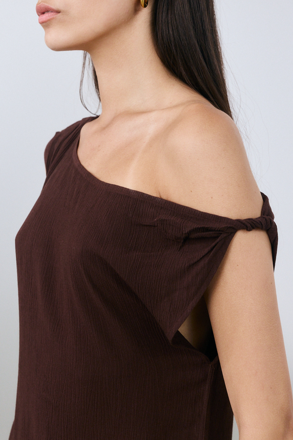 Marrakech Off The Shoulder Maxi Dress - Brown