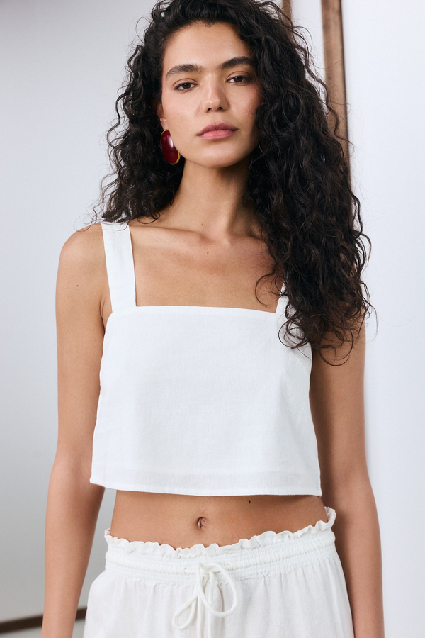 Sorrento Crop Top - White