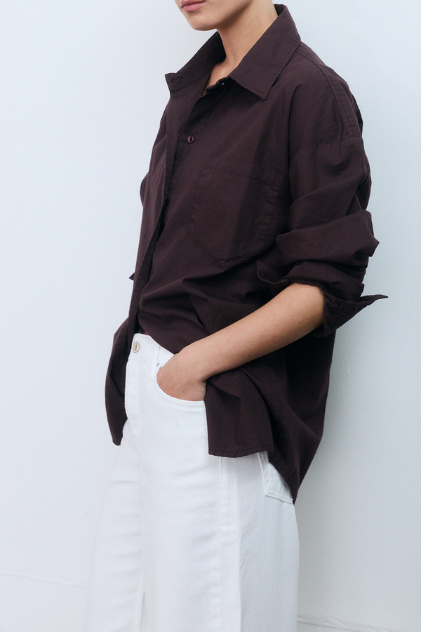 Mykonos Oversize Shirt - Brown