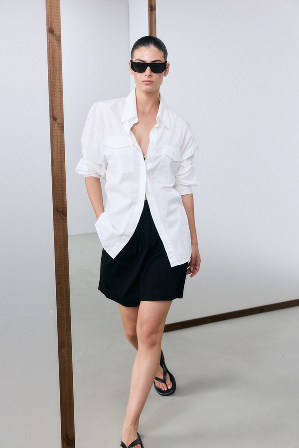 Mykonos Cotton Bermuda Shorts - Black