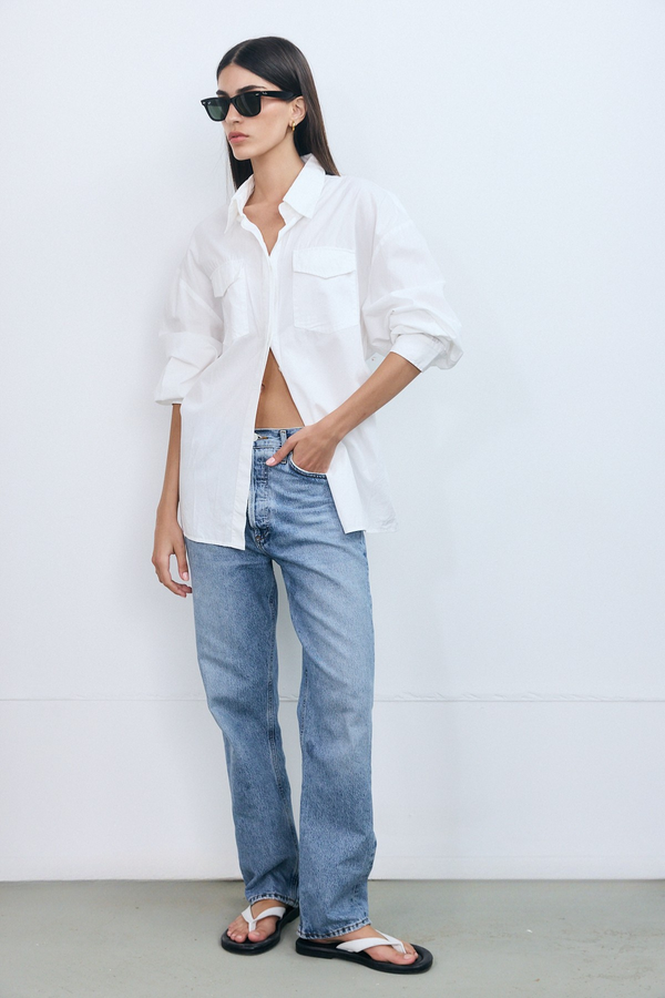 Mykonos Button-Down Shirt - White