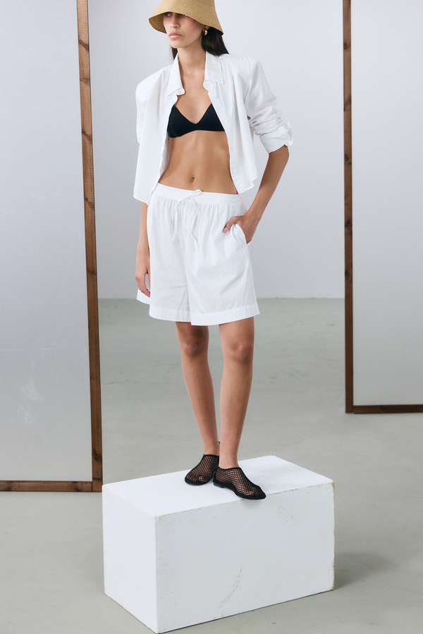 Mykonos Cotton Bermuda Shorts - White