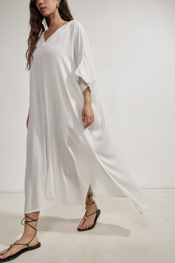 Perfect V-Neck Tunic Cover-Up-White