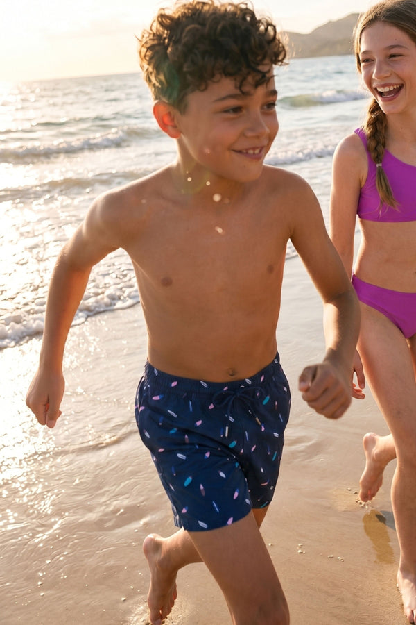 Beach Scout Drawstring Swim Shorts-Multi Blue